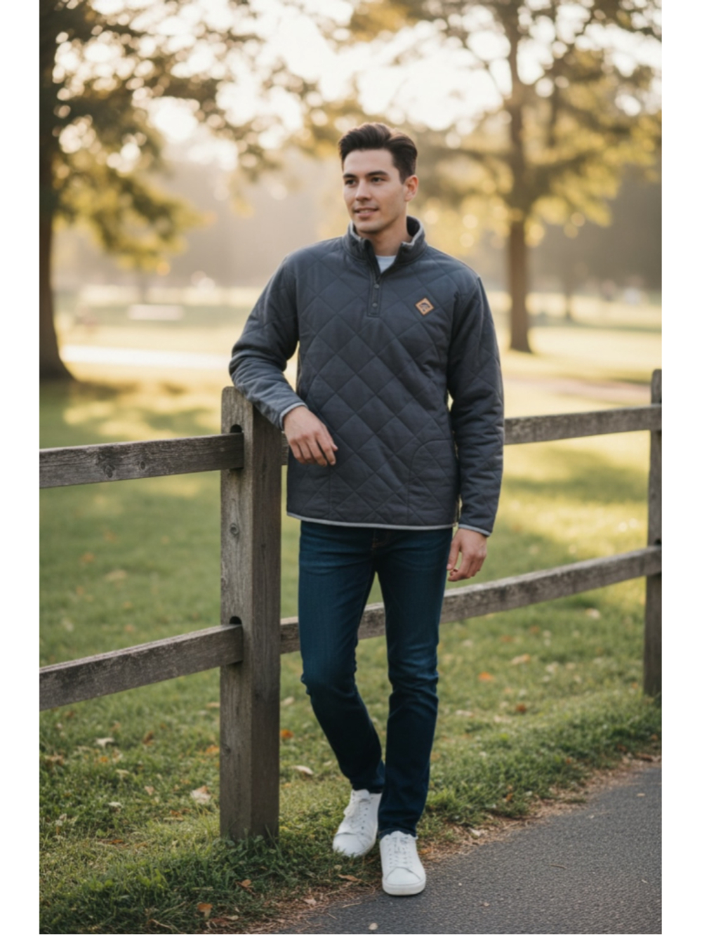 Men's Hurley Southern Marsh quilted Pullover Size M Gray